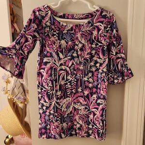 Lilly Pulitzer XS (2t-3t) Pink And Purple 3/4 Sleeve Dress